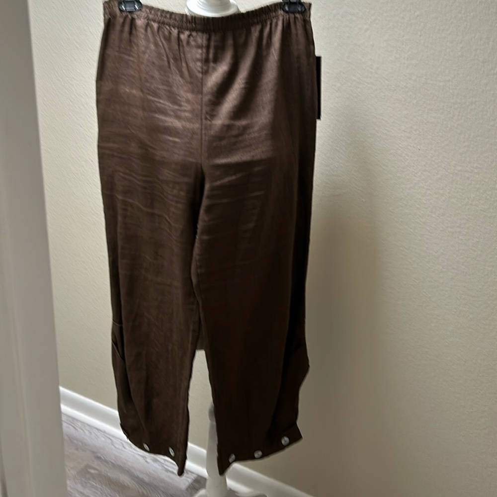 IC Collections Linen elastic-waist Pants